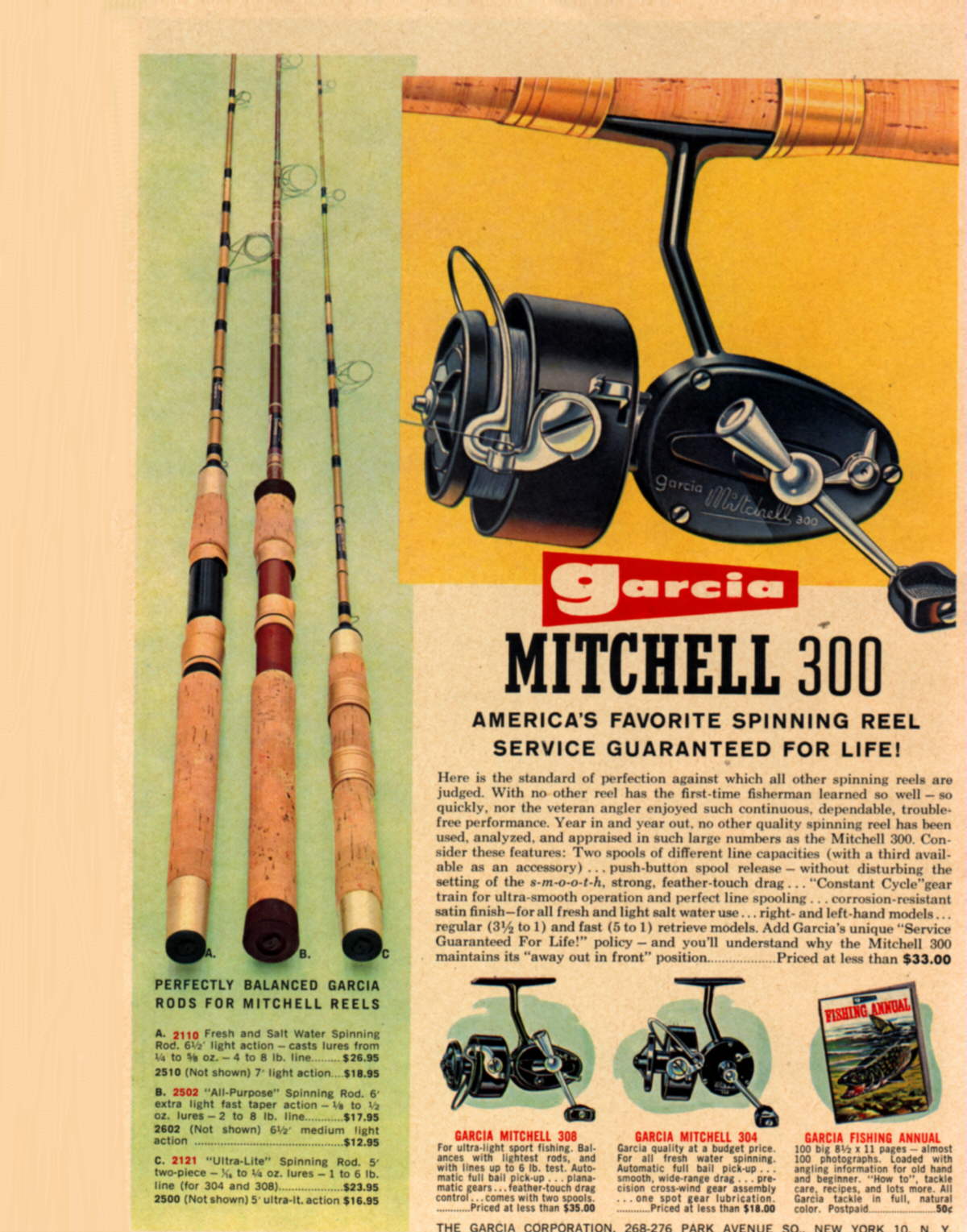 Early Garcia Mitchell 300 Full Bail Spinning Reel
